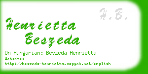 henrietta beszeda business card